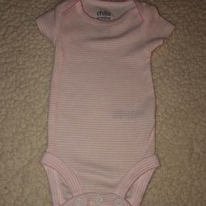 Pink and white newborn onsie